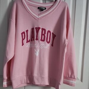 Playboy Pink V-Neck Sweatshirt Never Worn